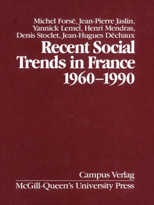 cover image of Recent Social Trends in France, 1960-1990